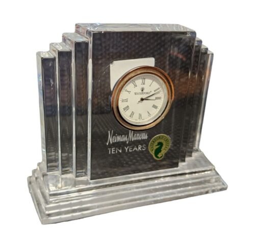 Waterford Metropolitan Mantel Or Desk Clock Lead Crystal 108372 | Neiman Marcus