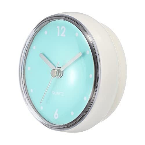 Waterproof Bathroom Clock, Battery Operated Silent Mini Wall Clocks 1 Green