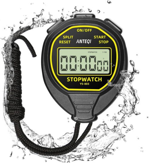 Waterproof Digital Stopwatch Timer, Large Display Simple Silent Stop Watch with