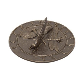 Weathered Bronze Dragonfly Sundial