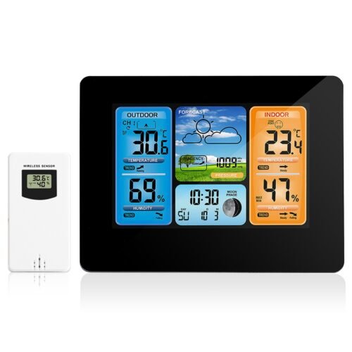 Weather Station Wireless Indoor Outdoor Digital Thermometer with Atomic Clock