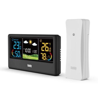 Weather Station Wireless Indoor Outdoor Thermometer Hygrometer Color Display Weather Forecast with...