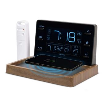 Weather Valet with Qi Certified Wireless Charging Pad and Alarm Clock