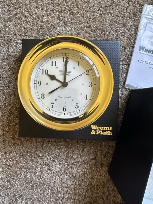 Weems & Plate Quartz Shipโs Bell Clock 200100 Atlantis Collection - Unused