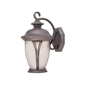 Westchester 12.75 in. Rustic Silver 1-Light Outdoor Line Voltage Wall Sconce with...
