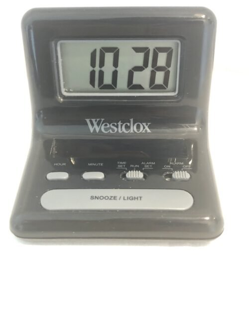 Westclox 0.8 in. L Black LCD Travel Alarm Clock - Tested and Working!