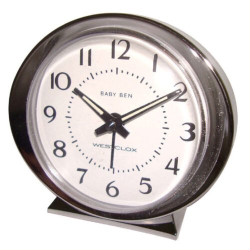 Westclox 11611QA Stainless Steel Silver Analog Battery Alarm Clock 3 1/2 L in