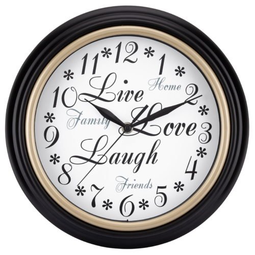 Westclox 12" Live, Laugh, Love Wall Clock Laugh feel good home decor NEW