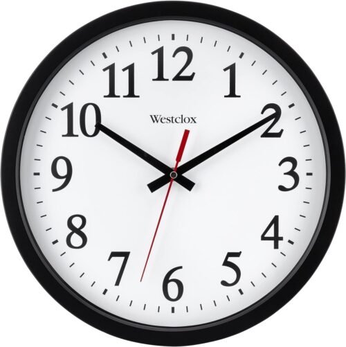 Westclox 14" Round Electric Powered Office Wall Clock, White