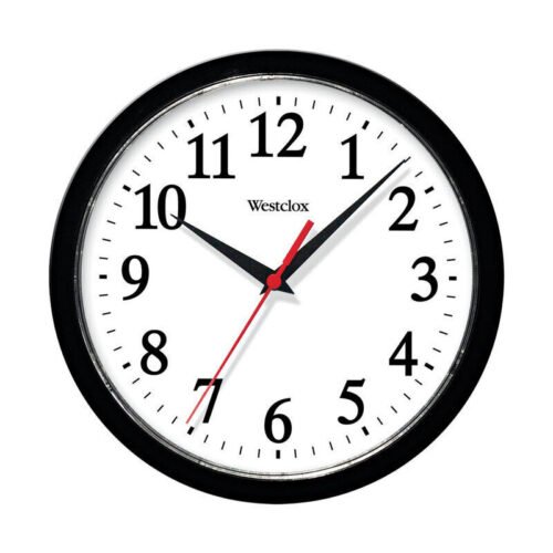 Westclox 461861 Plastic White Indoor Classic Analog Wall Clock 10 L x 9 W in.