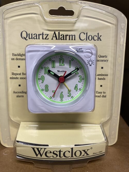 Westclox 47371 Quartz Analog Travel Alarm Clock White