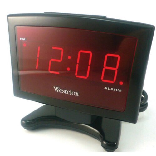 Westclox 70014A Black LED Plasma Electric Digital Alarm Clock 3.75 Wx2.25 L in.