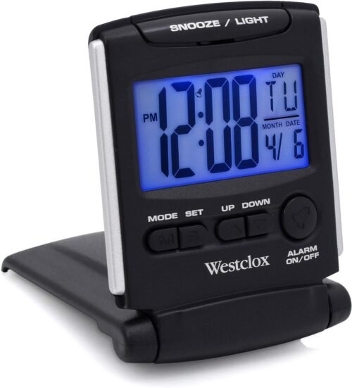 Westclox 72028 Folding Travel Alarm Clock - Black