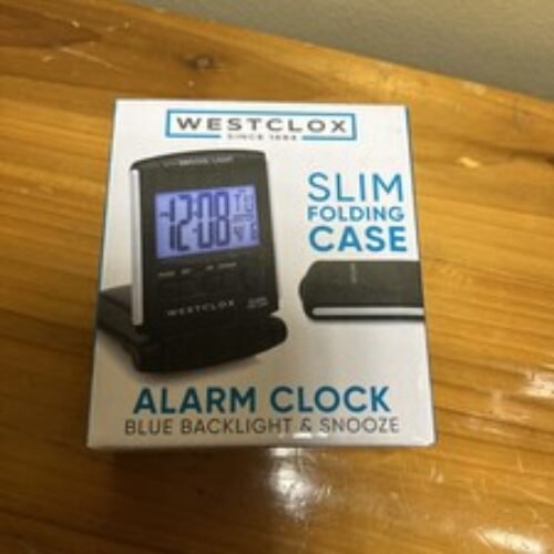 Westclox 72028 Gray LCD Display Folding Travel Alarm Clock 2.62 x 3.5 in.
