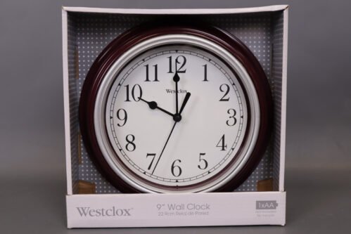 Westclox 9 inch Burgundy Round Simplicity Analog QA Wall Clock