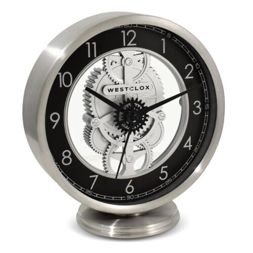 Westclox Analog 6.5" Metal Gear Quartz Accurate Table Clock Quiet Sweep Movement