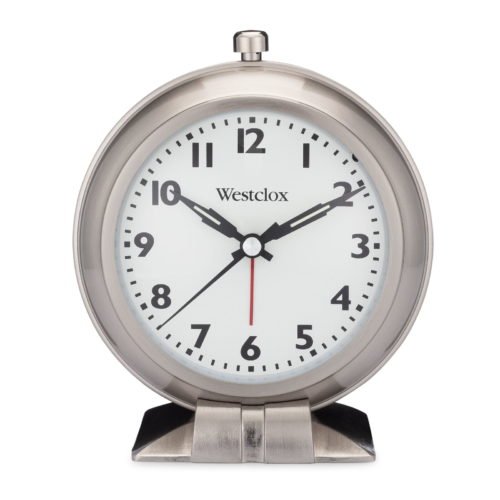 Westclox Analog Alarm Clock, 47602 Silver Metal Case with Nickel finish NEW