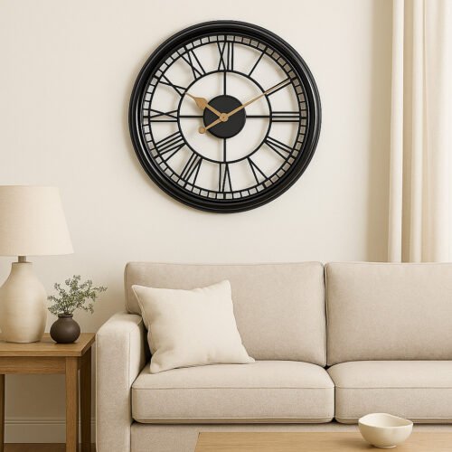 Westclox Antique Style 20" Wall Clock Brown See Through Design, Large