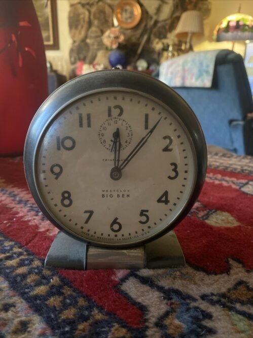 Westclox Baby Ben Alarm Clock Loud Alarm Black Chrome 1939 Vintage