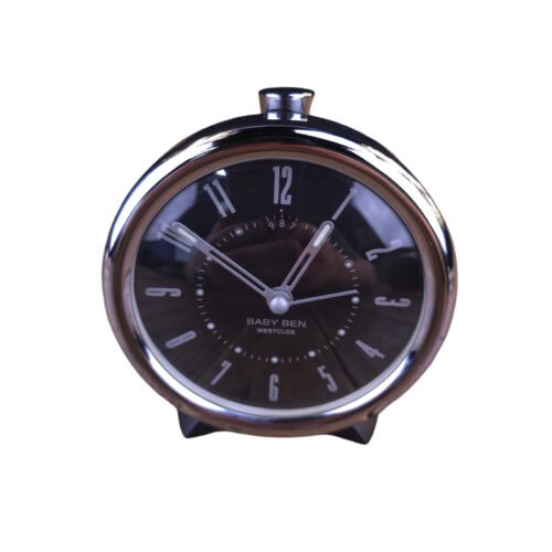 Westclox Baby Ben Mechanical Wind Up Alarm Clock Black Silver Tested Works