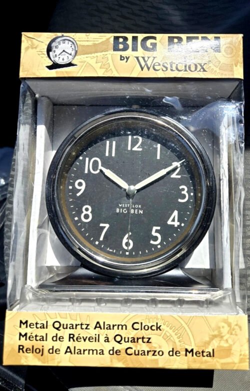 WESTCLOX Big Ben CLASSIC AA Quartz Analog Alarm Clock 5โ 1927 Silver Black NIB