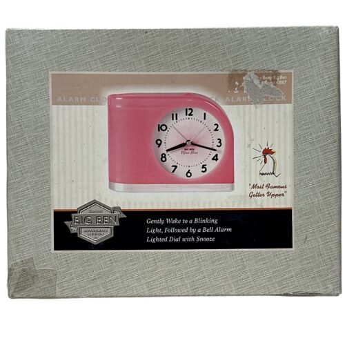 Westclox Big Ben Moon Beam Clock Pink Mid Century MCM Light Alarm Brand NEW