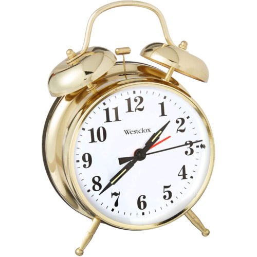 Westclox Big Ben Twin Bell Alarm Clock Quartz Analog Dial Light 70010G New, Gold