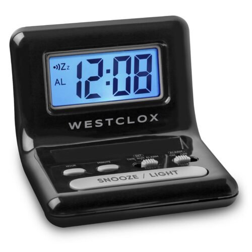 Westclox Black NYL47538 LCD Digital Bedside Alarm Clock