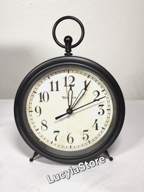 Westclox Classic Top Handle Desk Alarm Analog Clock 75043 Battery-Operated Black