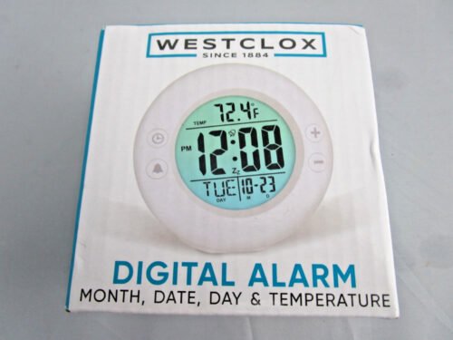 Westclox Digital Alarm Clock Battery or Electric Lighted LCD Display NEW