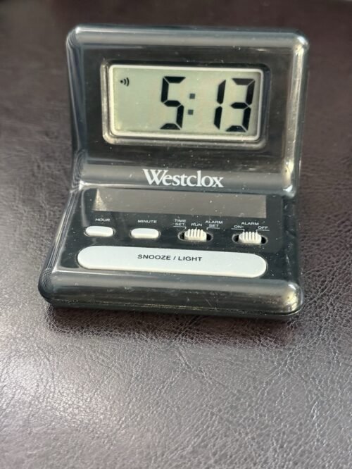 Westclox Digital Bedside Alarm Clock with Blue Backlit Display & Snooze