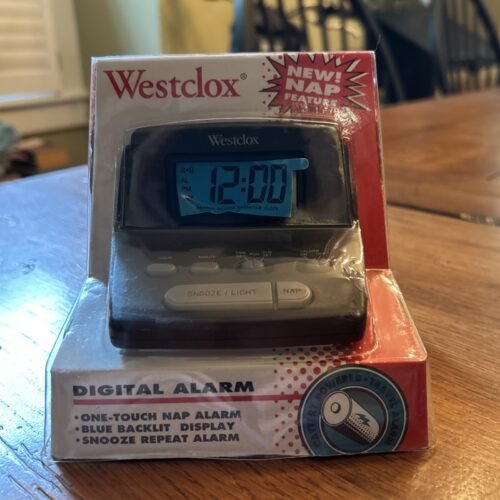 Westclox Digital Bedside Alarm Clock with Blue Backlit Display & Snooze NEW