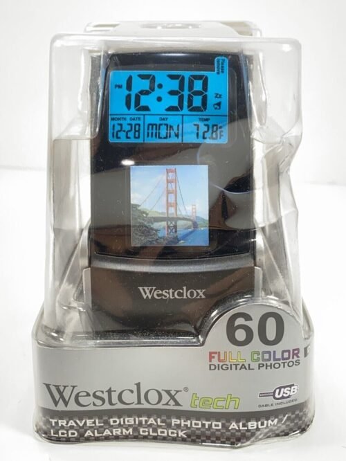 Westclox Digital Travel Alarm Clock 70024 60 Photo Album LCD Temperature