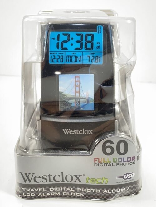 Westclox Digital Travel Alarm Clock 70024 60 Photo Album LCD Temperature