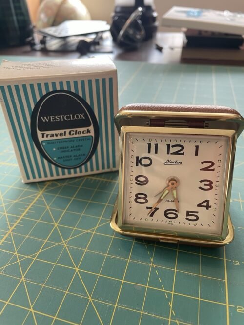 Westclox Folding Travel Alarm Clock 44512 With Box And Manual (NO BATTERY)