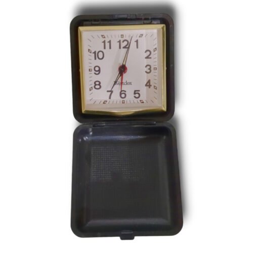 Westclox Folding Travel Alarm Clock Key Wound Black
