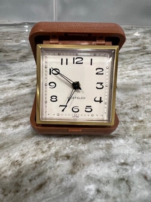 Westclox Folding Wind Up Travel Alarm Clock Vintage Works