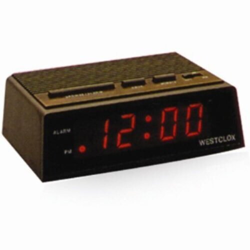 Westclox LED Digital Alarm Clock, Wood grain Finish 22690