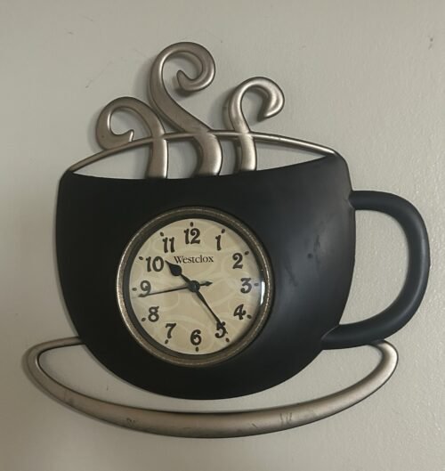 Westclox Quartz Coffee Cup Shape Indoor Wall Clock • Easy To Read • Tested