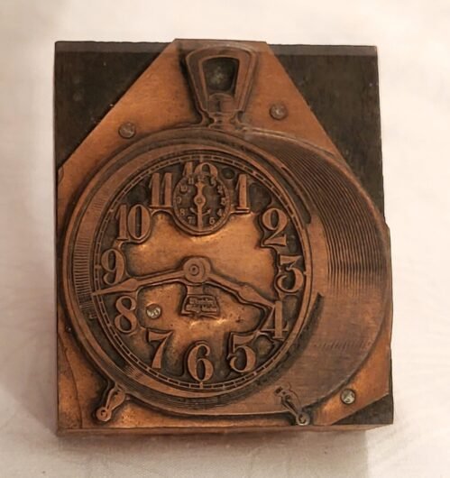 Westclox “Sleep Meter” Alarm Clock Copper Newspaper Print Block Press Ca 1925