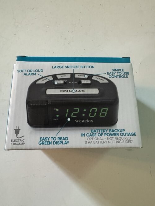 Westclox Super Loud Alarm Adjustable Loud or Soft Alarm & Snooze