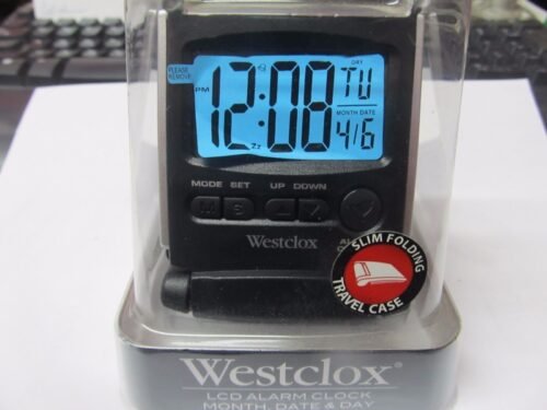 Westclox Travel Alarm Clock LCD Display #72028 NEW