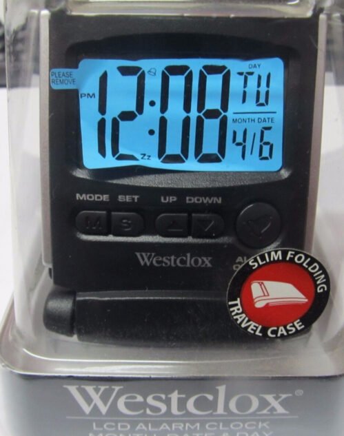 Westclox Travel Alarm Clock LCD Display #72028 NEW