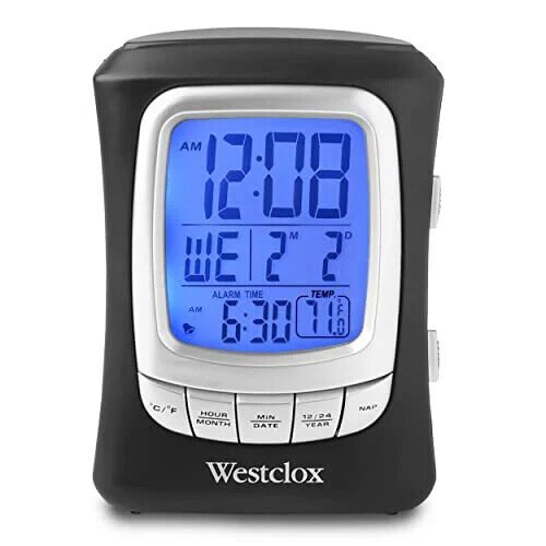 Westclox Travel Alarm Clock with Nap Timer – Model# 72001