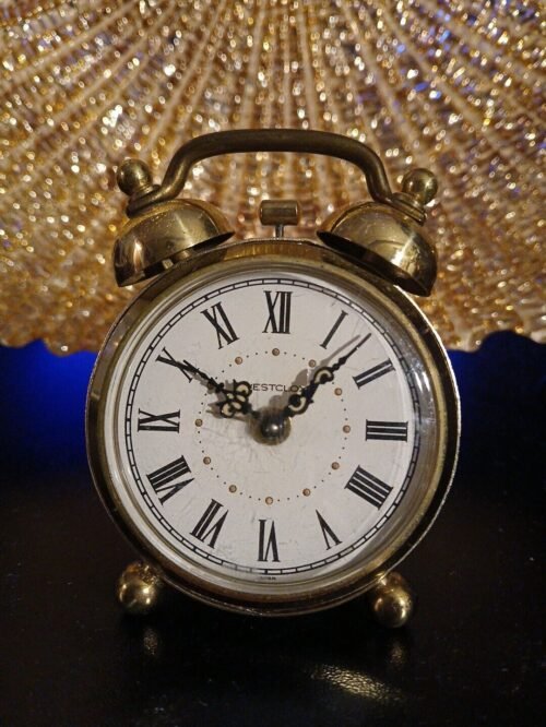 Westclox Vintage Wind-Up Bell Alarm Brass Retired Clock