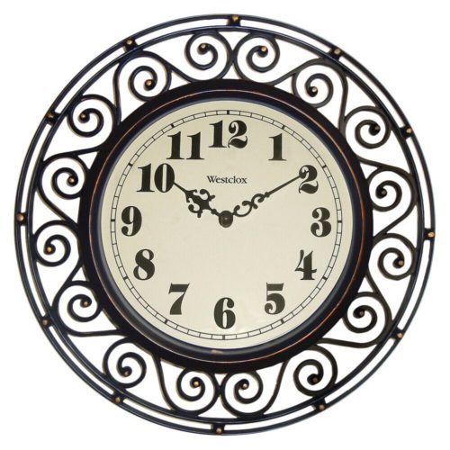 Westclox Wall Clock Wrought Iron Look Style Round 12 inch Analog 32021A New