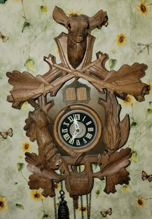 West Germany Musical Double Door, Hunting Cuckoo Clock