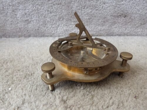West London Brass Compass Sundial Nautical Marine Desk 4.5" EUC
