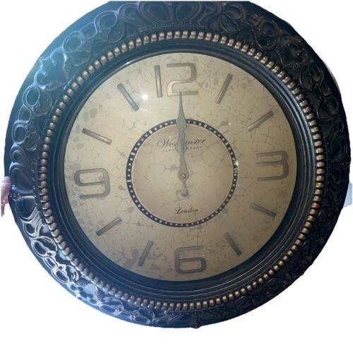 Westminster Clock Company London 20” Oversized Plastic Ornate Wall Clock Large #