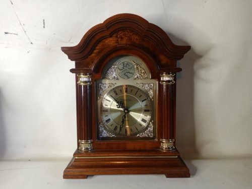 Westminster Mantle Clock Wood Quartz Tempus Fugit With Dual Chime 19x15 Large